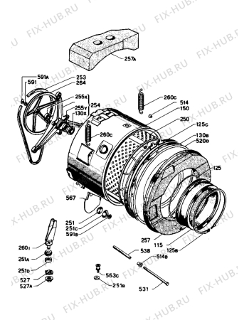 Взрыв-схема стиральной машины Zanussi ZF850WX - Схема узла Tub and drum